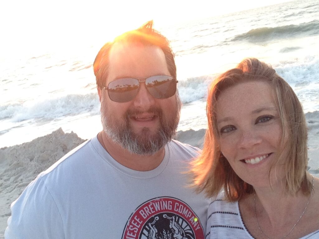 Amy and Ali, sunset at the beach.