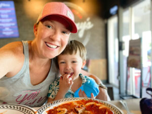 Trey and Mommy at Meatball House